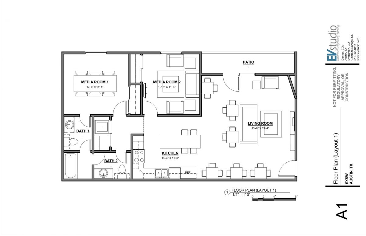 SXSW Office Layout SketchUp Model — EVstudio, Architect