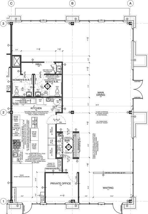 Restaurant Floor Plan for Tenant Improvement Taste of