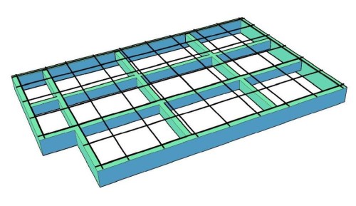 PT Slab-on-grade, concrete slab not shown to see tendons