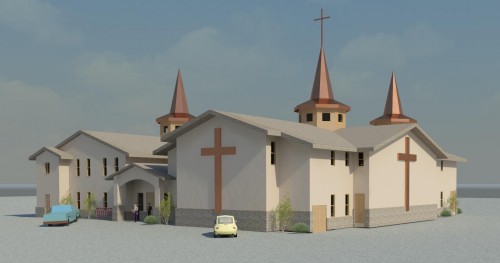 Ralston Hills Slavic Baptist Church Proposed Front Perspective