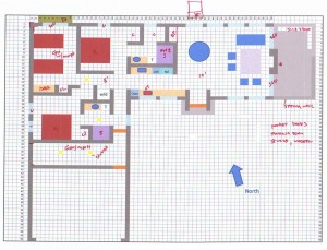 A floor plan drawn in Excel