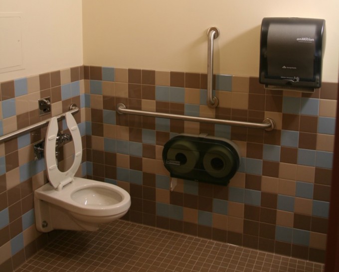 Toilet with Grab Bars