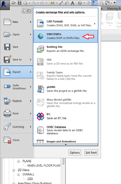 Revit Exporting DW
