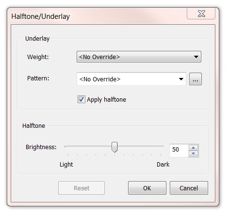 Halftone dialog box