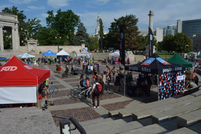 Bike to Work Day in Civic Center Park, near the Capitol