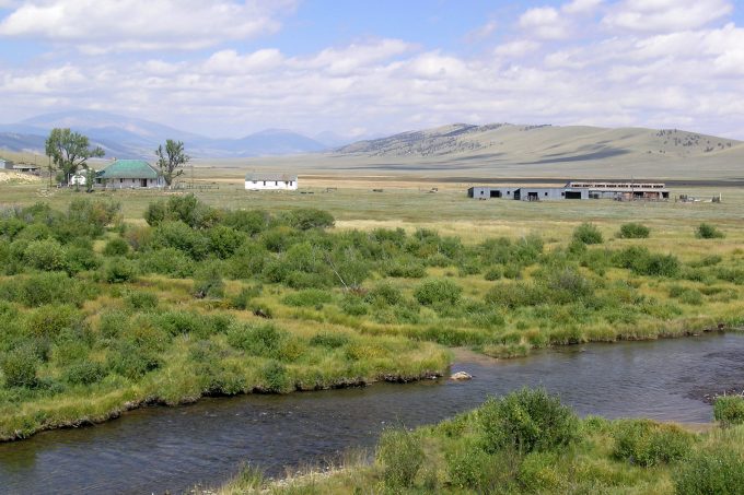 Buffalo Peaks Ranch and Mount Silverheels beyond, looking northwest over the Middle Fork of the South Platte River