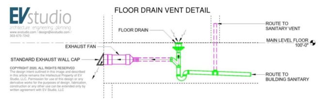 EVstudio Floor Drain Vent Detail