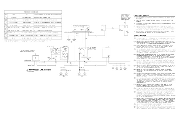 Electrical Engineering Elevator and Generators 1-Line