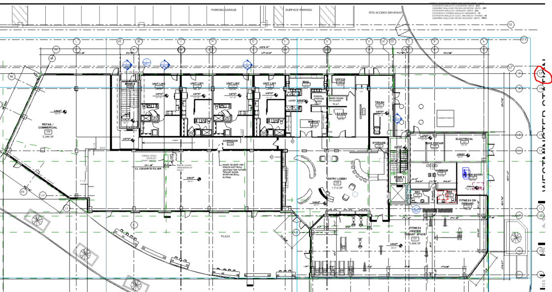 first floor plan with extra gridlines