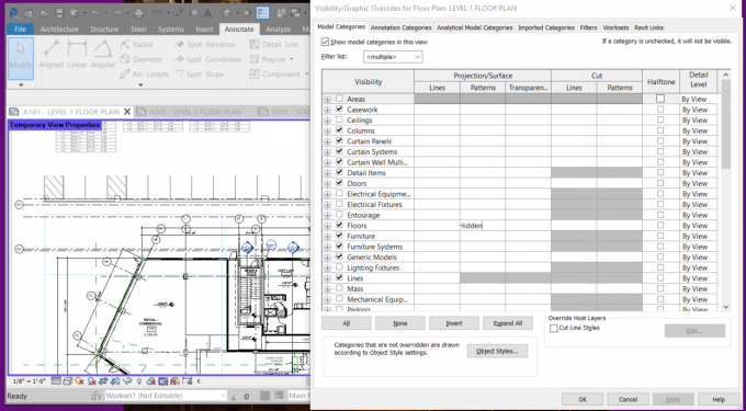 temporary view properties in revit