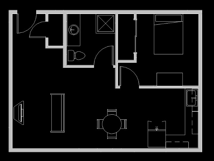 A screenshot of the model apartment layout in Revit