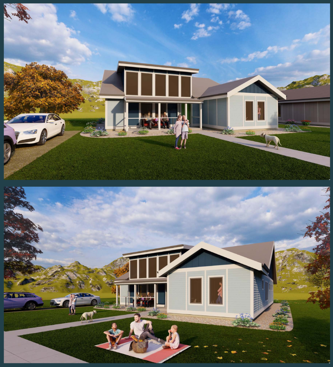 A 3D rendering of what the author's design would look like in real life for Lot 1.