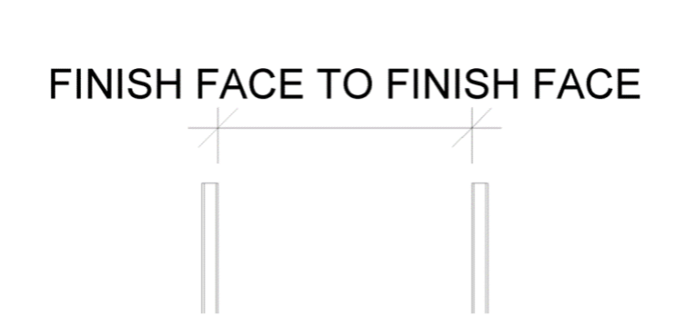 A digital image illustrating finish face to finish face dimensioning.