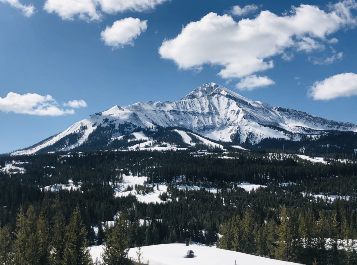 A photograph of mountains as seen from the author's time working for a general contractor in Big Sky, MT