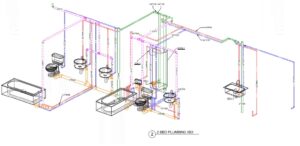 Plumbing Isometric Two Bedroom Apartment