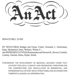 Colorado Senate Bill 25-002 Opening Page