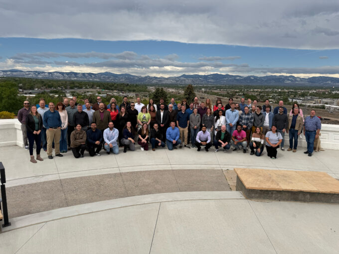 Group photo of EVstudio employees